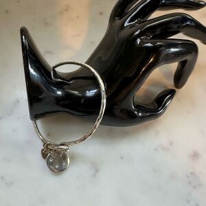 Brighton Celebrate Life Two Tone Bangle Charm Bracelet Hook Clasp